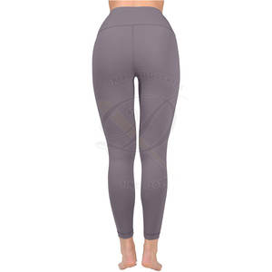 กางเกงเอวกลางสำหรับผู้หญิงเลกกิ้งสไตล์ใหม่สีพื้นผลิตตามสั่ง - Product Image 6