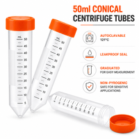 Tube de Centrifugation Conique Stérile de Haute Qualité 50 ml en Polypropylène Gradué avec Bouchon à Vis Anti-fuite pour Laboratoire Scientifique et Usage Médical