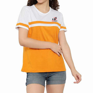 เสื้อยืดผ้าแคนวาสสำหรับผู้หญิงพิมพ์โลโก้ตามสั่งสไตล์ใหม่สำหรับฤดูร้อน - Product Image 3