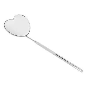 Miroir à cils de couleur scintillante en forme de lune de haute qualité avec poignée miroir en acier inoxydable avec logo personnalisé - Product Image 1