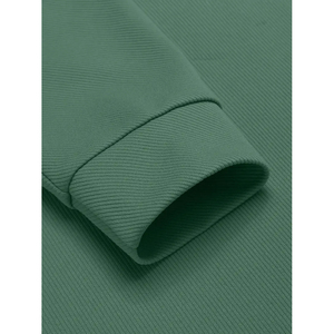 Polo de media cremallera de algodón piqué 100% para hombre, con diseño sólido 220GSM hecho a medida, Polo informal de manga larga con cuello redondo - Product Image 5