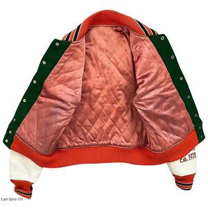 Chaqueta Universitaria de Béisbol con Mangas de Cuero y Bordado Chenille de Alta Calidad Personalizada OEM para Hombre - Product Image 2