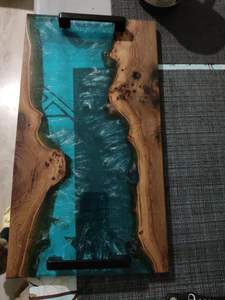 BANDEJA DE RESINA EPOXI DE MADERA CUADRADA DE MOOD Fabuloso diseño decorativo para servir comida en restaurantes de cocina Uso doméstico - Product Image 2