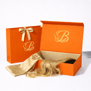 <span class=keywords><strong>Caja</strong></span> Magnética de Cartón para Pelucas con Logo Estampado en Caliente, Embalaje Personalizado para Extensiones de Cabello - Product Image 2