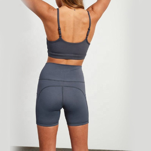 Ensembles de sport pour femmes, deux pièces, soutien-gorge de sport à bretelles réglables avec short taille haute assorti, tenues de sport, vêtements de sport - Product Image 2