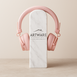 Soporte para Auriculares de Mármol Negro Premium, Elegante Soporte de Piedra Sólida para Auriculares, Organizador de Auriculares de Escritorio de Lujo, Base Estable y Pesada, Moderno - Product Image 5