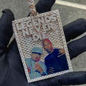 High Quality 925 Sterling Silver Diamond Charm Pendant with Customized Iced Out White Diamonds Unisex Hip Hop Style Chain - Product Image 6