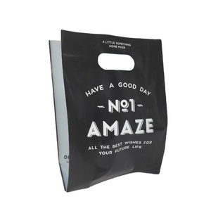 Sac en plastique découpé à l'emporte-pièce avec logo personnalisé Sac de shopping en plastique PE-BD PE-HD avec anse et pièce rapportée Poinçon de marchandise - Product Image 1