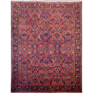 Tapis en laine de style Mahal traditionnel, design floral vintage de luxe, tapis noué à la main pour la décoration de la maison, du bureau et du salon - Product Image 1