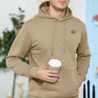 Sweats à capuche d'hiver en coton épais uni et lourd pull personnalisé surdimensionné sans ficelle sweats pour hommes doublure polaire chaud régulier