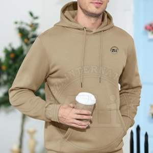 Cotton Thick Plain Heavyweight Winter Hoodies Oversized Custom Pullover No <b>String</b> Men's Sweatshirts Fleece Lining Warm Regular - Product Image 3
