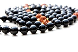 ร้อนขายสีดํานิลรุทธรกษา 108 ลูกปัดผูกปมสร้อยคอMala Handmadeศิลปินอินเดียสร้อยคอลูกปัด - Product Image 5