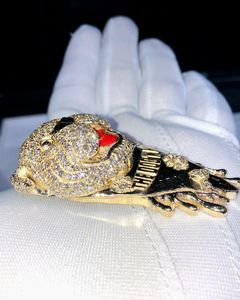 ฮิปฮอปที่ไม่ซ้ำกันหนักทองสุนัขหัวจี้925เงินสเตอร์ลิงสร้อยคอเพชรจี้ดีของขวัญ - Product Image 3