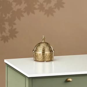 ชามใส่ผลไม้ลายอักษรอาหรับสีเงินเงางาม ทำด้วยมือ เป็นมิตรกับสิ่งแวดล้อม ทนทาน ขัดเงาแบบกระจก ใช้กับเตาอบ/ไมโครเวฟได้ ดีไซน์คลาสสิก - Product Image 6