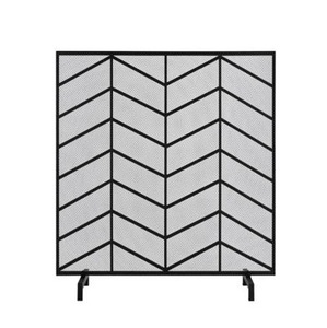 หน้าจอกันไฟโลหะทนทานกันความร้อนกันประกายไฟดีไซน์ทันสมัยเหมาะสำหรับเตาผิงและเตาไม้ - Product Image 3
