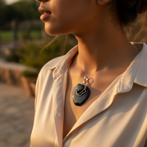 Colgante Religioso de Plata de Ley 925 con Ónix Negro para Uso Diario de Mujeres - Product Image 3