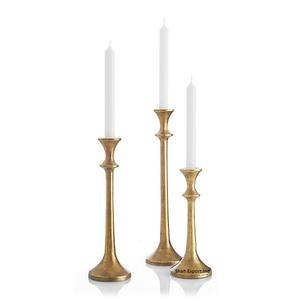 Bougeoir conique doré en métal de conception fantaisie pour les ensembles de chandelle décoratifs de table de fête de Noël Diwali - Product Image 2