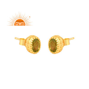 ต่างหูสตั๊ดเพอริโดต์ธรรมชาติชุบทอง18K ต่างหูเงินสเตอร์ลิงรุ่นล่าสุดจากผู้ผลิตเครื่องประดับชั้นดี - Product Image 1