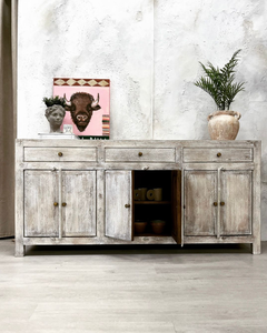 Aparador largo de madera de mango blanqueado- (KHSD120CSAN) - Product Image 2