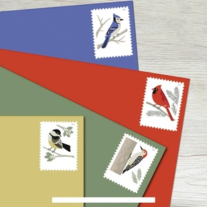 Pegatinas de pájaros en la nieve 2016, 5 hojas por juego, diseño de aves para cartas, tarjetas de felicitación, invitaciones de boda, tarjetas de cumpleaños - Product Image 3