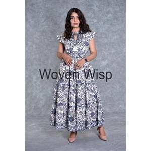 ชุดเดรสสตรีสไตล์วินเทจหรูหราเสื้อผ้าแฟชั่นสำหรับผู้หญิงชุดเดรสแฟชั่นลายดอกไม้ผลิตในแบรนด์ที่ดีที่สุด - Product Image 6