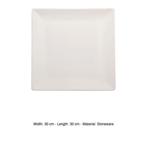Assiette carrée en grès blanc M1934 Boston 30 x 30 cm pour restaurants, hôtels, fournitures de gros, vaisselle en gros - Product Image 3