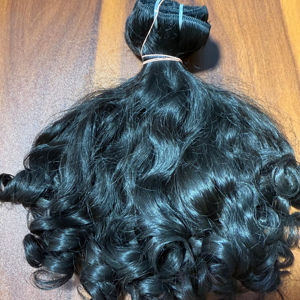 Mèches de cheveux humains ondulés vierges bruts, mèches de cheveux en vrac à trame machine, mèches de cheveux vierges indiens bruts - Product Image 1