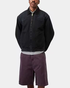 Veste de travail décontractée d'automne, gris, simili cuir, fermeture éclair, manches courtes, boutonnée, respirante, vêtements en cuir pour hommes - Product Image 5