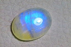 Superbe pierre de lune arc-en-ciel pierre précieuse bleu Flashy cabochon de pierre de lune arc-en-ciel forme ovale pour pierre à dos plat - Product Image 4