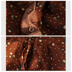 Robe midi d'été en lin à logo personnalisé pour femmes Robe décontractée à imprimé floral avec volants Style Low Key - Product Image 3