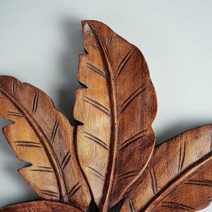 Colgante de pared de madera arte tallado a mano hoja de madera figura placa estilos personalizables montado en la pared tallado obra de arte - Product Image 5