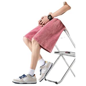 Pantalones Cortos de Verano para Hombre con Lavado Ácido, Estilo Urbano para Entrenamientos Casuales en el Gimnasio, Transpirables, con Patrón Sólido, en Oferta 2026 - Product Image 2
