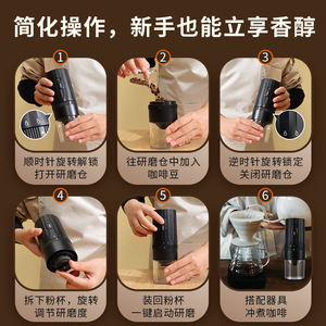 Molinillo de Café Portátil Recargable por USB, Mini Molinillo Automático de Granos para Uso en el Hogar y al Aire Libre - Product Image 4
