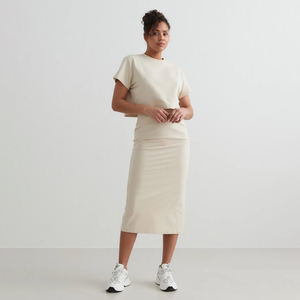 Venta al por mayor de las mujeres 100% de algodón puro Crop Top Oversize Drop Shoulder Boxy camiseta Streetwear logotipo personalizado OEM fábrica en blanco - Product Image 5