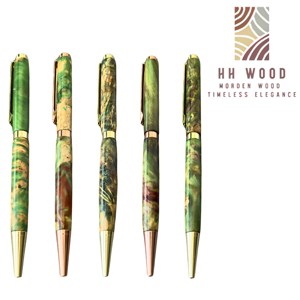 Stylo à bille améthyste exécutif de luxe fabriqué à la main Burl stabilisé Vietnam bois encre multicolore 0.7mm écriture cadeau Collection - Product Image 5
