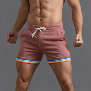Short de sport d'été High Street pour hommes Logo personnalisé Séchage rapide Respirant Respectueux de l'environnement Rayures arc-en-ciel en plusieurs couleurs - Product Image 6