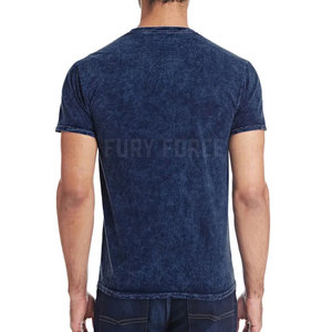 Camiseta de hombre de precio razonable Diseño de color sólido Su propio logotipo Camiseta cómoda de lavado ácido para hombre - Product Image 3