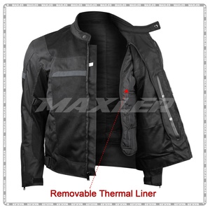 Men's <b>Lightweight</b> <b>Summer</b> Motorbike <b>Jacket</b> CE Approved Breathable Mesh Panels Detachable Waterproof Lining Stand Collar Pattern - Product Image 3