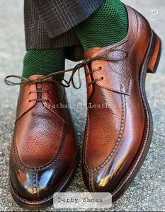 Chaussures Derby élégantes en cuir naturel véritable pour hommes, semelle intérieure supérieure en cuir formel souple et confortable, y compris les tendances de haute qualité - Product Image 2