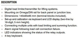 Approvisionnement direct usine – Meilleures ventes – Limitateur-transmetteur de charge numérique 4 VDC LCD3 PL de qualité 100 % authentique pour systèmes de levage - Product Image 3