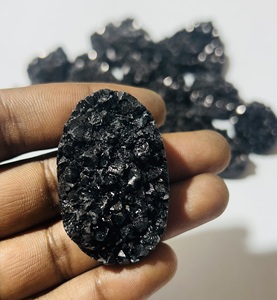 Alto Natural negro volcánico Druzy piedra preciosa forma mixta cuarzo cabujón Rosa teñido lote suelto para joyería curativa Rosa Negra, - Product Image 5