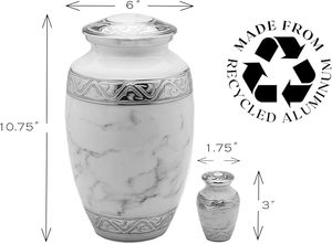 Handmade <b>Large</b> Adult Size Mosaic Aluminium Glass Cremation <b>Urn</b> Individual Tiles Hand Applied Unique Funerals Funeral Supplies - Product Image 3