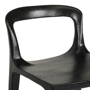 Laluna Tabouret de bar en bois massif de teck finition noire avec un matériau de haute qualité pour une utilisation intérieure et extérieure - Product Image 5