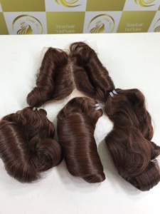 Cierre Burdgandee Dark Roots Virgin Extensiones de cabello Remy vietnamita Cabello puro crudo sin procesar a granel con estilo de onda natural - Product Image 3