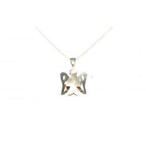 Colgante de Ángel de Oro de 14K con Alas de Plata de Ley 925 Blanca, Bañado en Rodio, Forma Geométrica, Zirconia, Diamante, Oro Rosa de Moda, Cristiano - Product Image 5