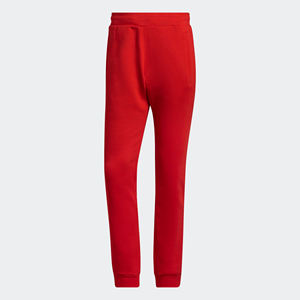 Pantalones de chándal ajustados de Heavyweight, 70% algodón, 30% poliéster reciclado, forro polar rojo brillante, triples esenciales - Product Image 2
