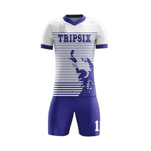 Hommes Demi-manches 100% Polyester Football Sports Wear Prix de gros Maillots de football américain avec short - Product Image 4