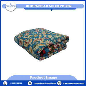 Direct Manufacturer Shreya's Emerald Green <b>Indian</b> Handmade Block Printed Baby <b>Quilt</b> Latest Design Cotton Filling Low Price - Product Image 5