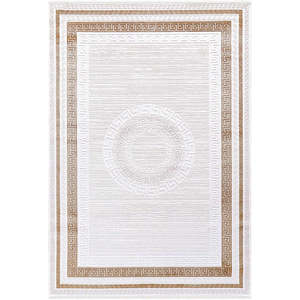 White Modern Elkenz EK005 100% Acrylic Non-Shed Easy-Clean Area Rug Durable for Bedroom <b>Study</b> & Kids Room-Rugs Depot - Product Image 1