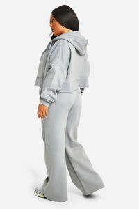 ชุดเซ็ตเสื้อฮู้ดครอปโอเวอร์ไซส์ผ้าคอตตอนผสมระบายอากาศสำหรับผู้หญิง พร้อมโลโก้สั่งทำพิเศษสำหรับฤดูหนาว - Product Image 4